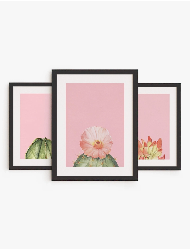 Set cuadro Cactus Rosa | Be Minimal