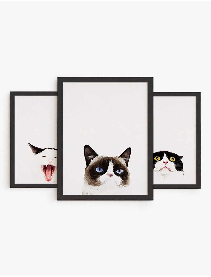 Set cuadros Amor de Gatos | Be Minimal