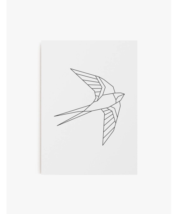 Cuadro Golondrina Geométrica Lineal | Be Minimal