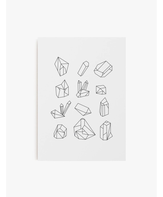 Cuadro Minerales Geométricos Lineal | Be Minimal