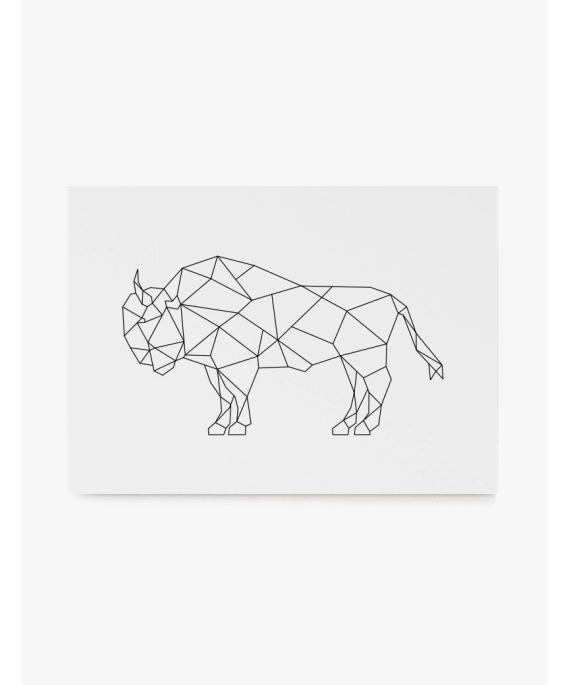 Cuadro Bisonte Geométrico Lineal | Be Minimal