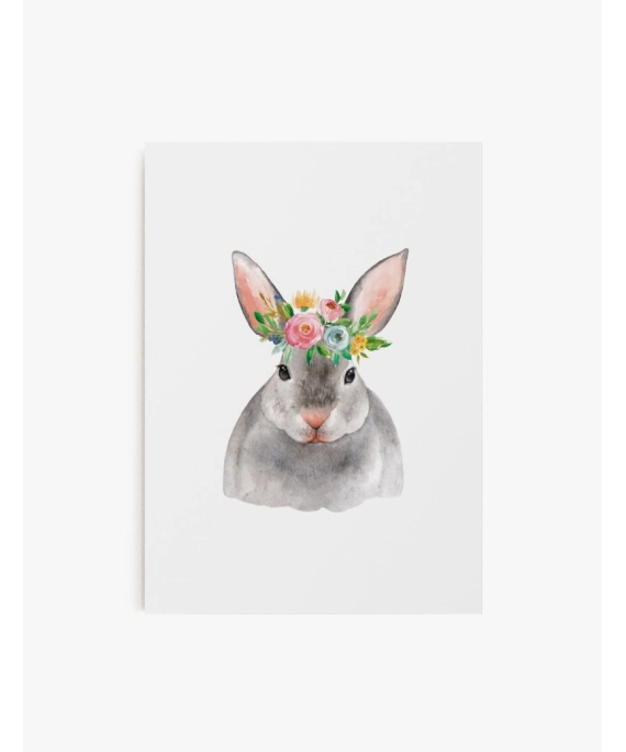 Cuadro Conejito Flores | Be Minimal