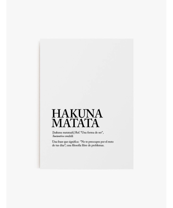 Cuadro Hakuna Matata | Be Minimal
