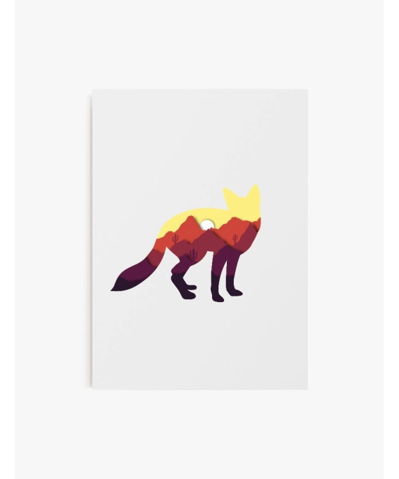 Cuadro Zorro Culpeo | Colección fauna Chilena | Be Minimal