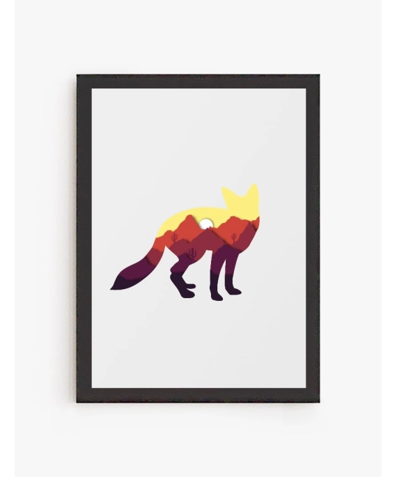 Cuadro Zorro Culpeo | Colección fauna Chilena | Be Minimal