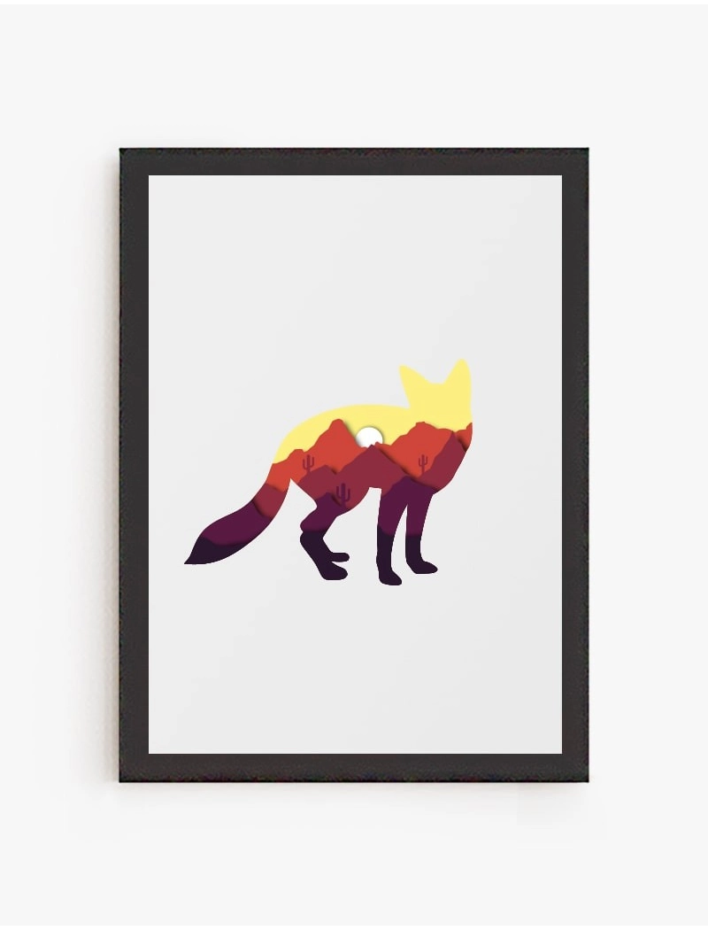 Cuadro Zorro Culpeo | Colección fauna Chilena | Be Minimal