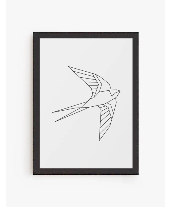 Cuadro Golondrina Geométrica Lineal | Be Minimal