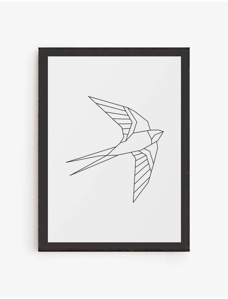 Cuadro Golondrina Geométrica Lineal | Be Minimal