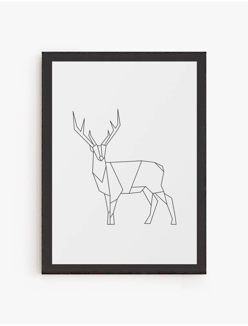 Cuadro Alce Geométrico Lineal | Be Minimal
