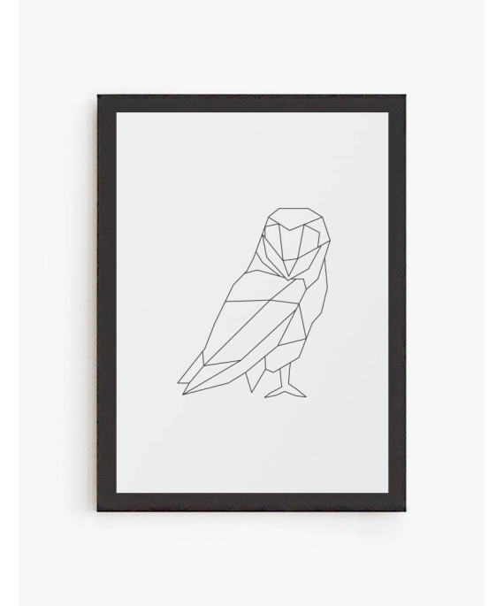 Cuadro Búho Geométrico Lineal | Be Minimal