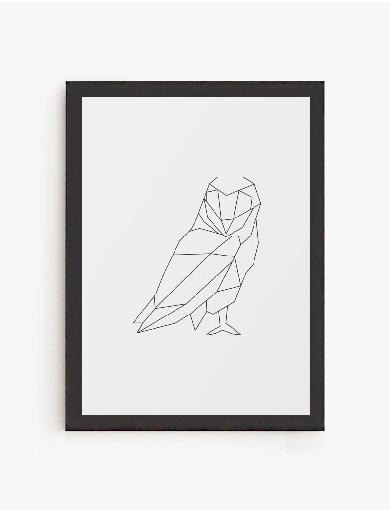 Cuadro Búho Geométrico Lineal | Be Minimal