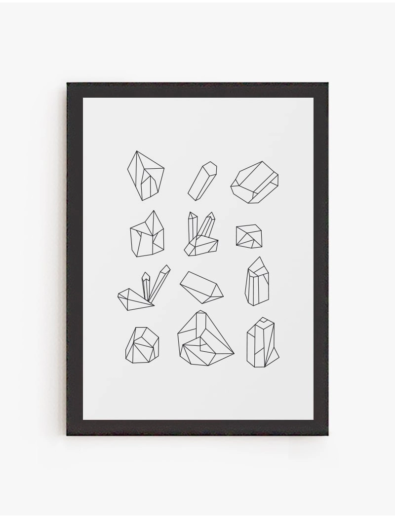 Cuadro Minerales Geométricos Lineal | Be Minimal