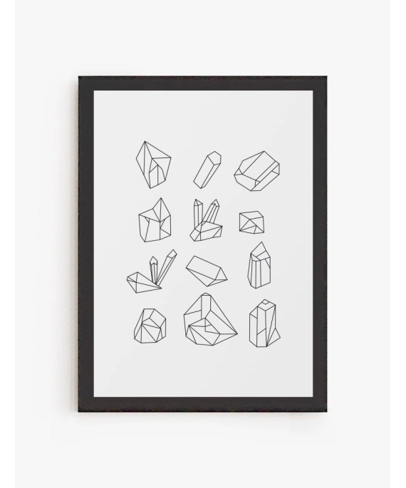 Cuadro Minerales Geométricos Lineal | Be Minimal