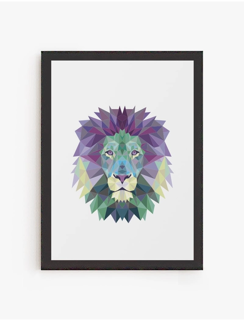 Cuadro León Geométrico | Be Minimal