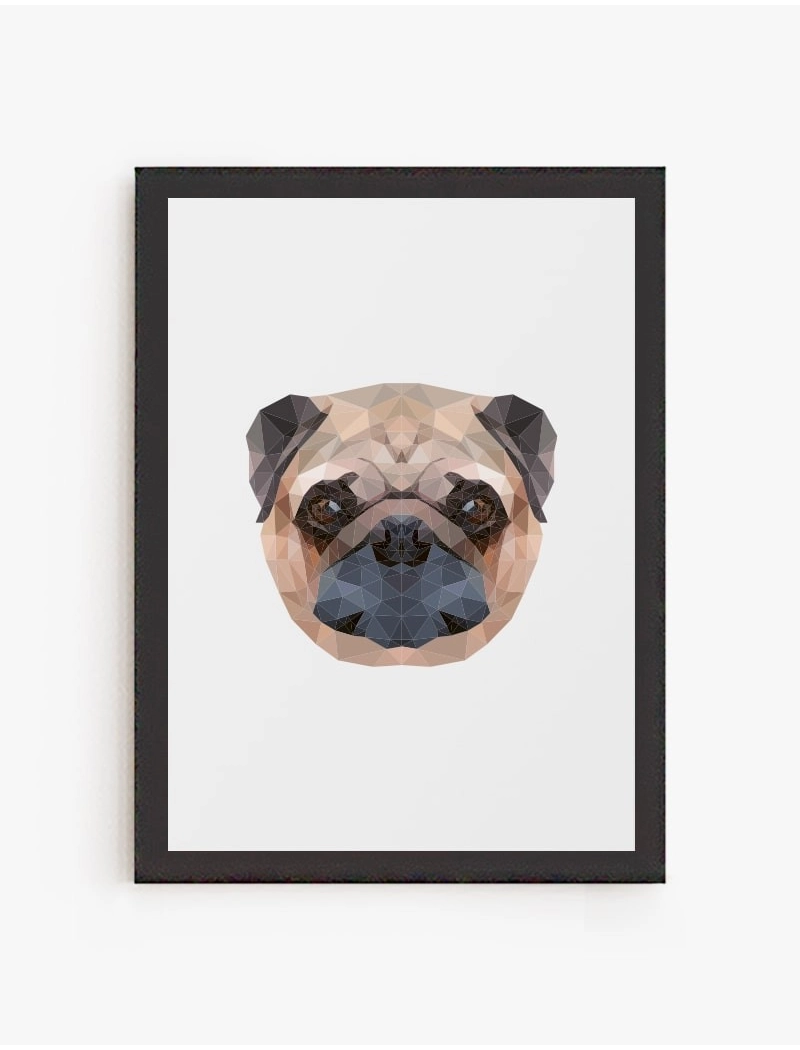 Cuadro Pug Geométrico | Be Minimal