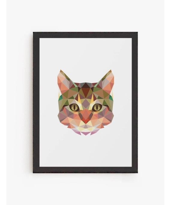 Cuadro Gato Geométrico | Be Minimal