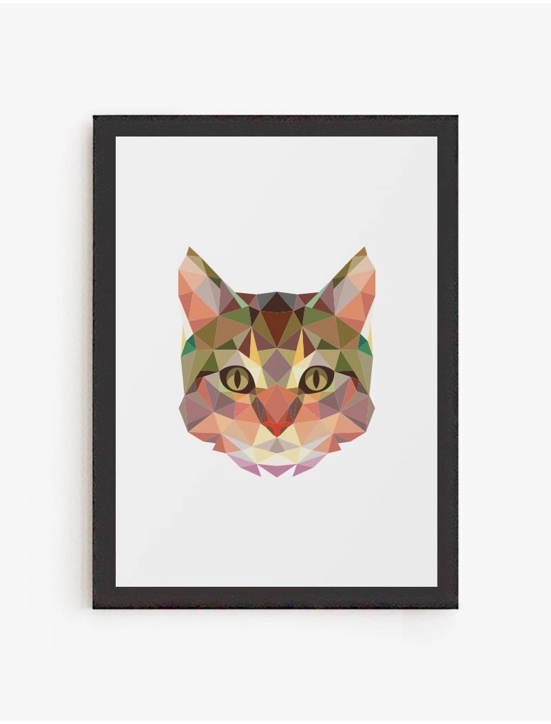 Cuadro Gato Geométrico | Be Minimal