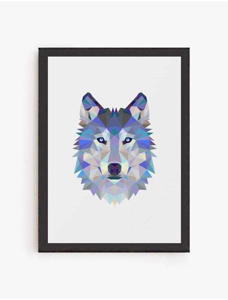 Cuadro Lobo Geométrico | Be Minimal