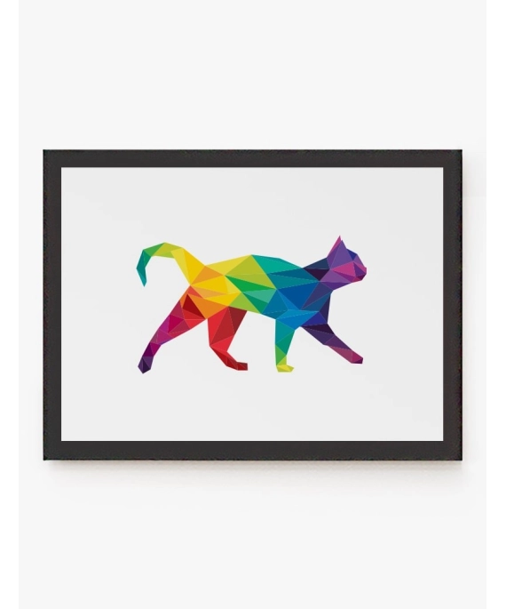 Cuadro Gato color Geométrico | Be Minimal