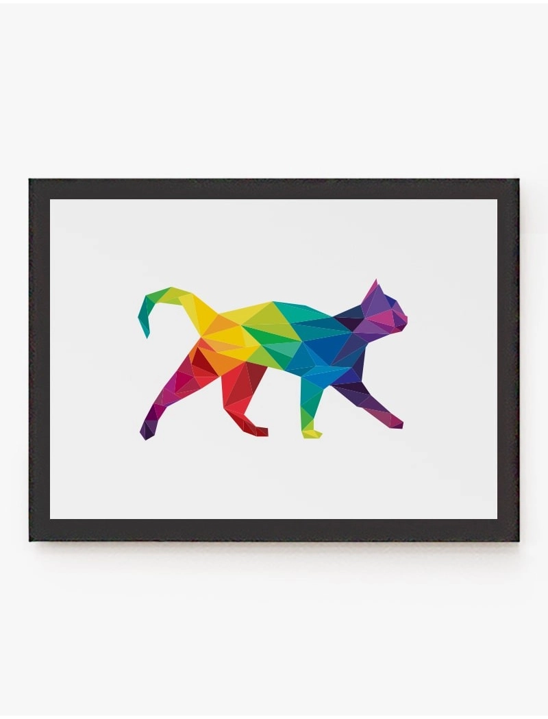 Cuadro Gato color Geométrico | Be Minimal