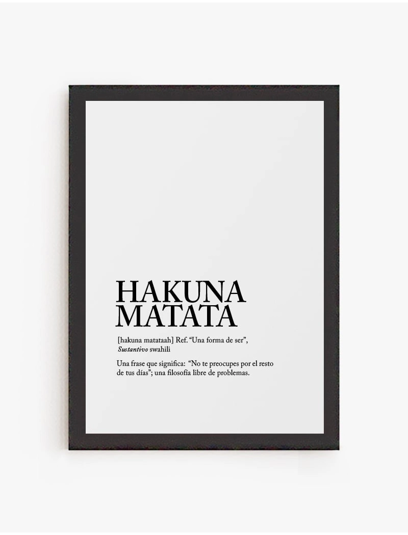 Cuadro Hakuna Matata | Be Minimal