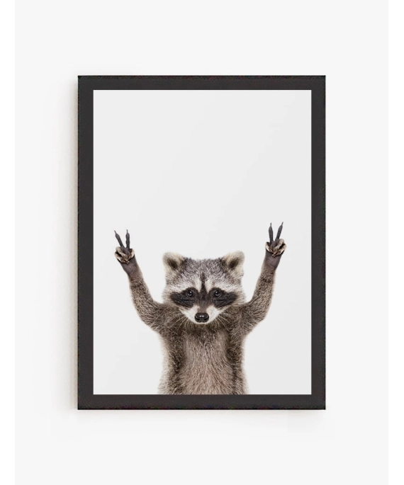 Cuadro Mapache Peace | Be Minimal