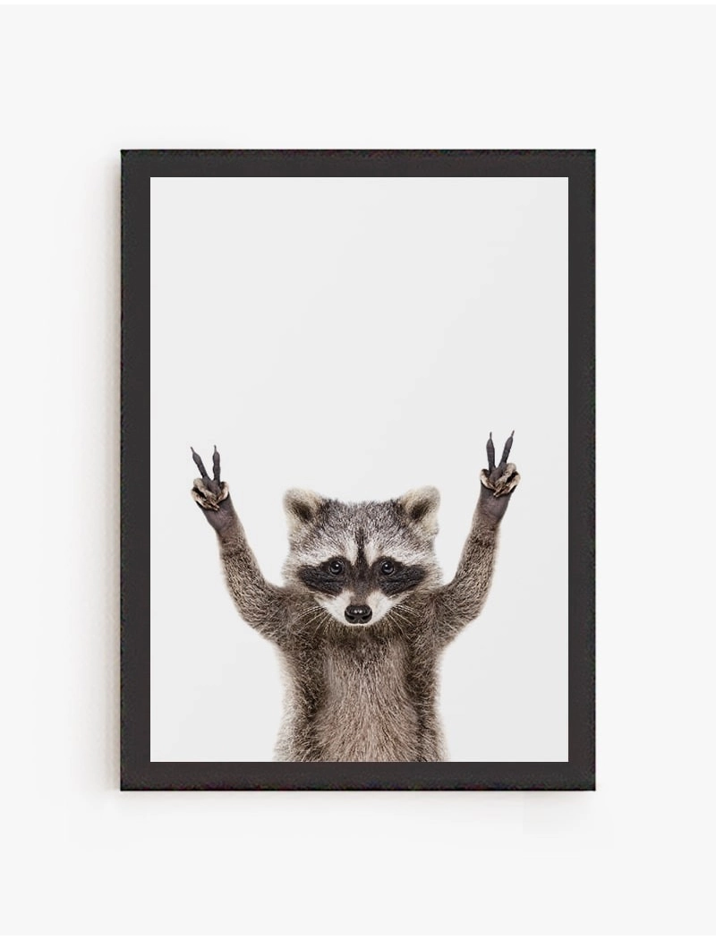 Cuadro Mapache Peace | Be Minimal
