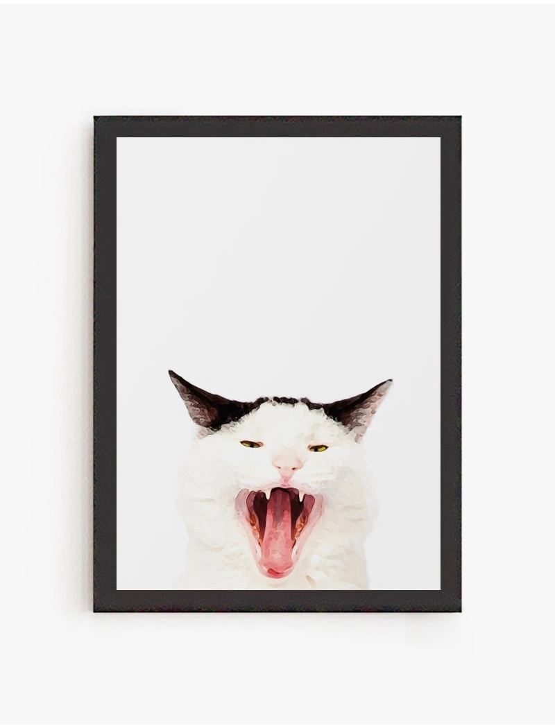 Cuadro Gato Bostezando | Be Minimal