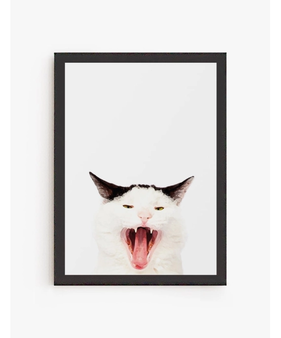 Cuadro Gato Bostezando | Be Minimal