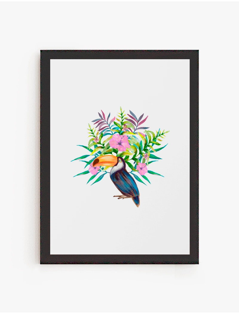 Cuadro Tucán y Flores | Be Minimal