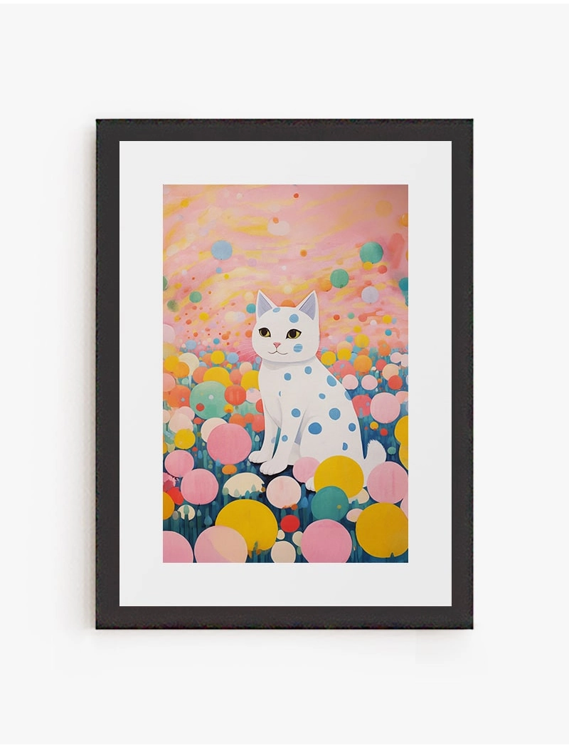 Cuadro Gato Yayoi Kusama | Be Minimal
