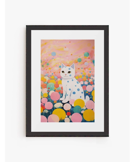 Cuadro Gato Yayoi Kusama | Be Minimal