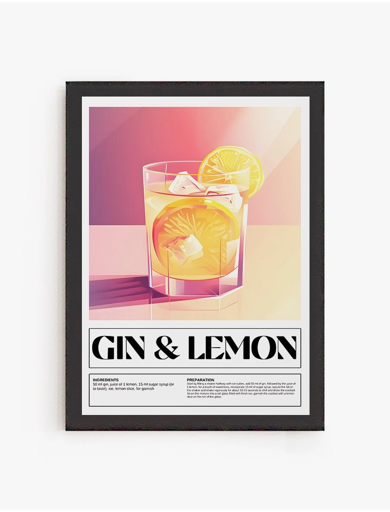Cuadro Cóctel Gin y Lemon | Be Minimal