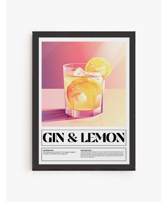 Cuadro Cóctel Gin y Lemon | Be Minimal