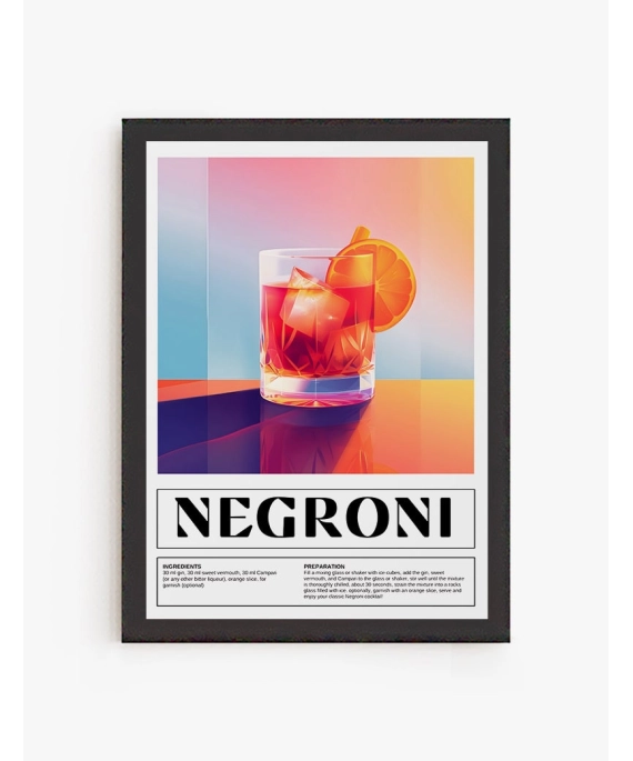 Cuadro Cóctel Negroni | Be Minimal