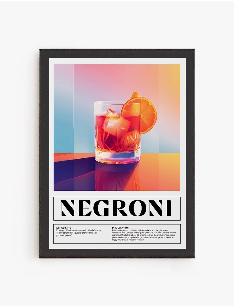 Cuadro Cóctel Negroni | Be Minimal