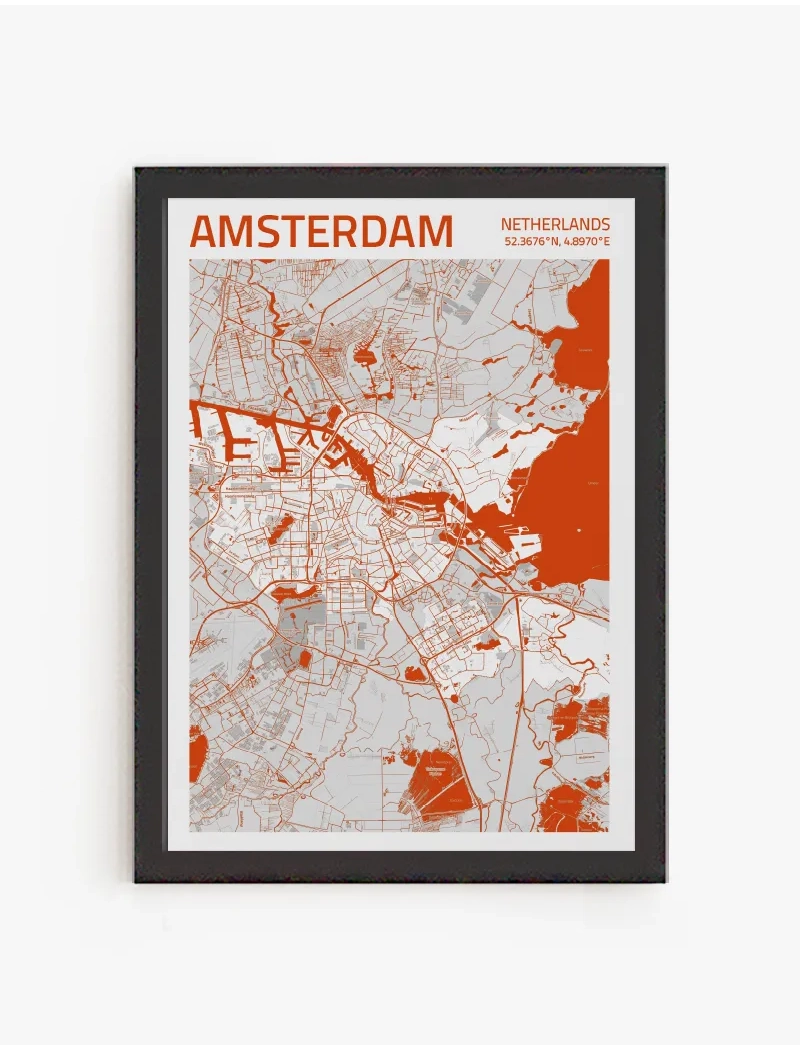 Cuadro Mapa Ámsterdam | Be Minimal