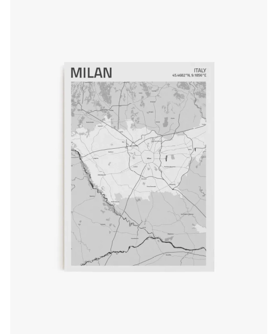 Cuadro Mapa Milan| Be Minimal