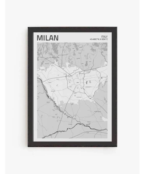 Cuadro Mapa Milan| Be Minimal