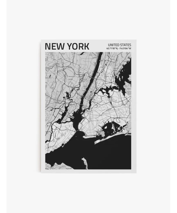 Cuadro Mapa New York| Be Minimal