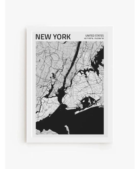 Cuadro Mapa New York| Be Minimal