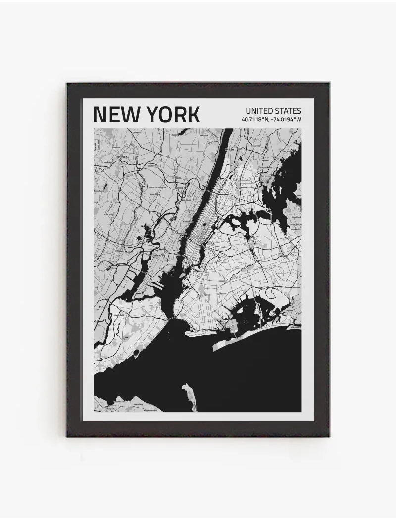 Cuadro Mapa New York| Be Minimal