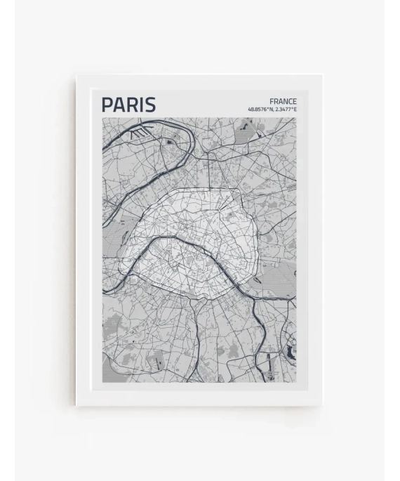 Cuadro Mapa Paris| Be Minimal