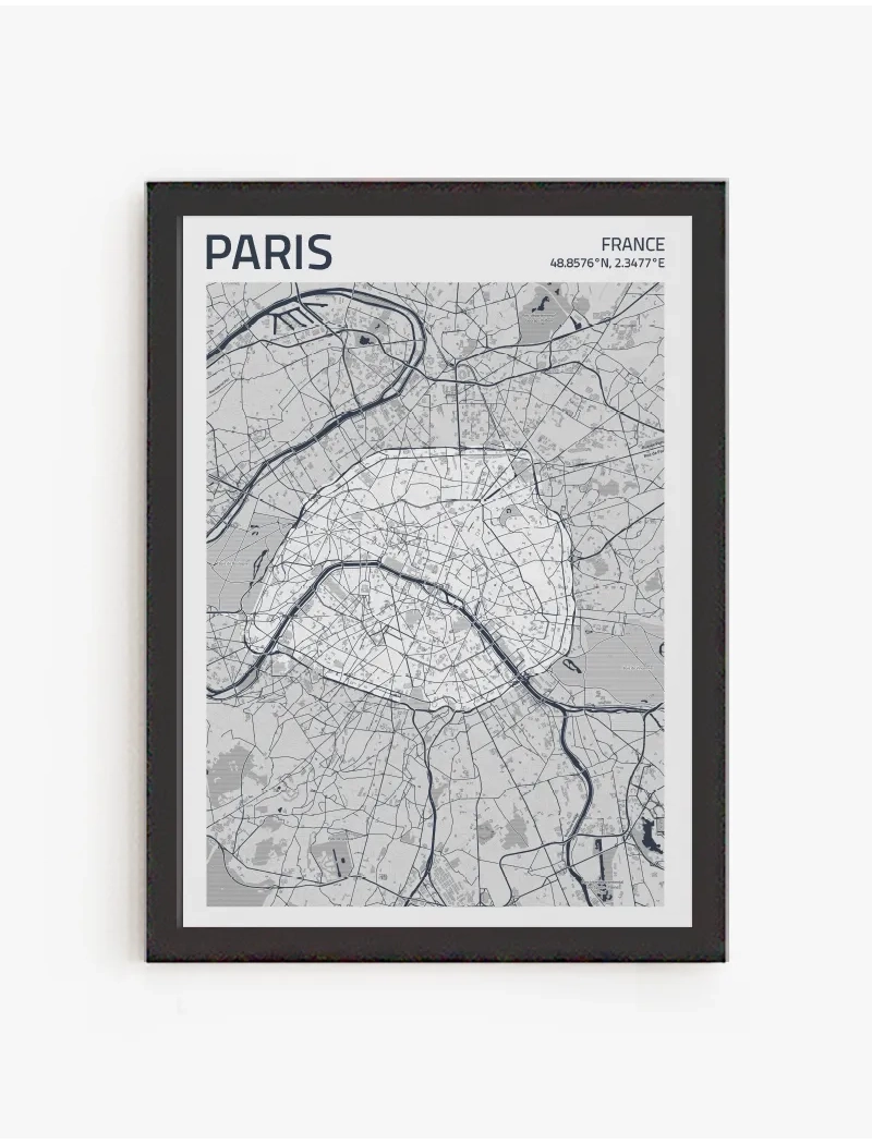 Cuadro Mapa Paris| Be Minimal