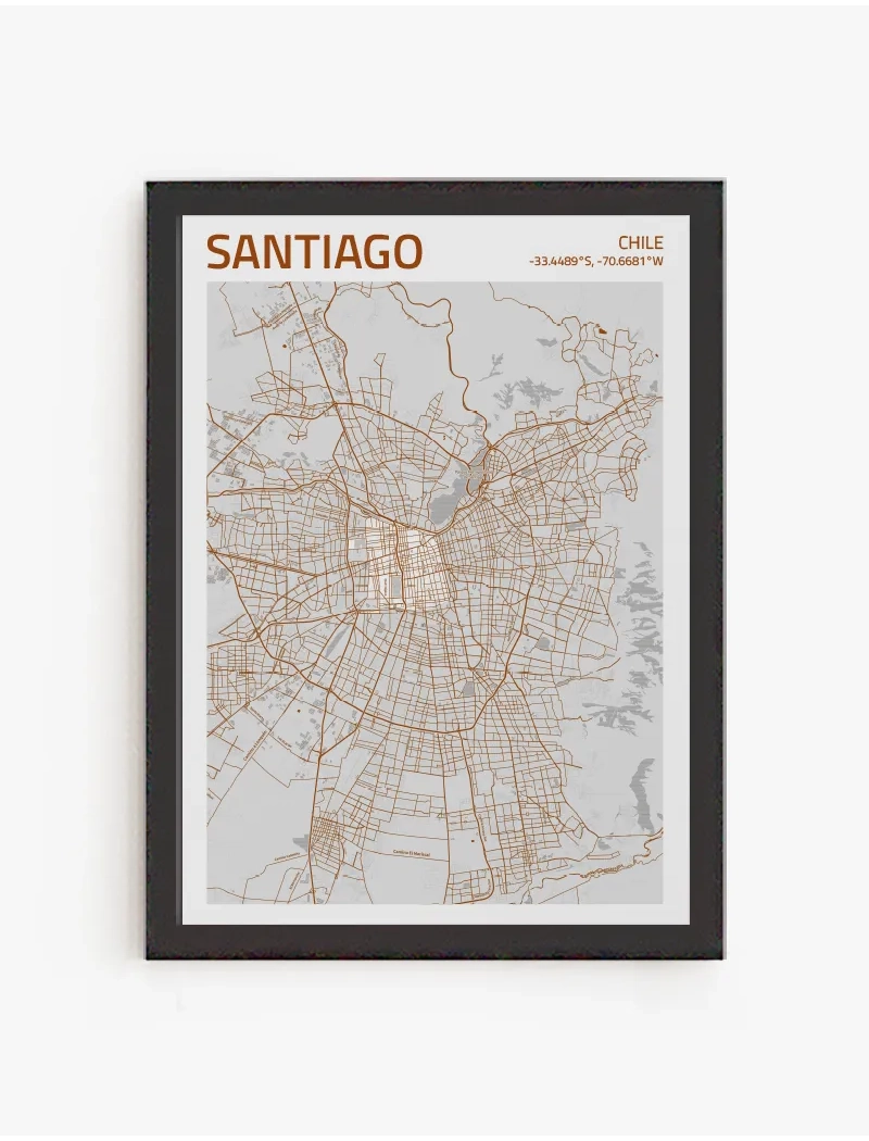 Cuadro Mapa Santiago| Be Minimal