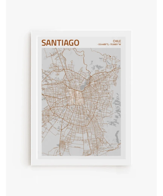 Cuadro Mapa Santiago| Be Minimal