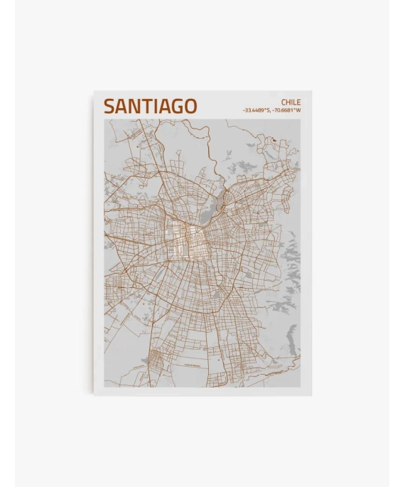 Cuadro Mapa Santiago| Be Minimal