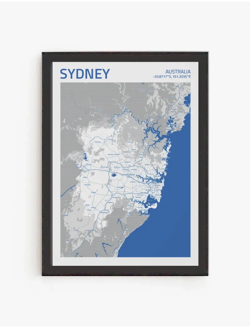 Cuadro Mapa Sydney | Be Minimal