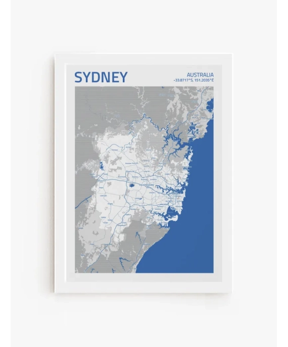 Cuadro Mapa Sydney | Be Minimal
