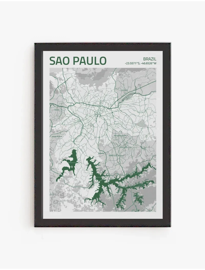 Cuadro Mapa Sao Paulo| Be Minimal